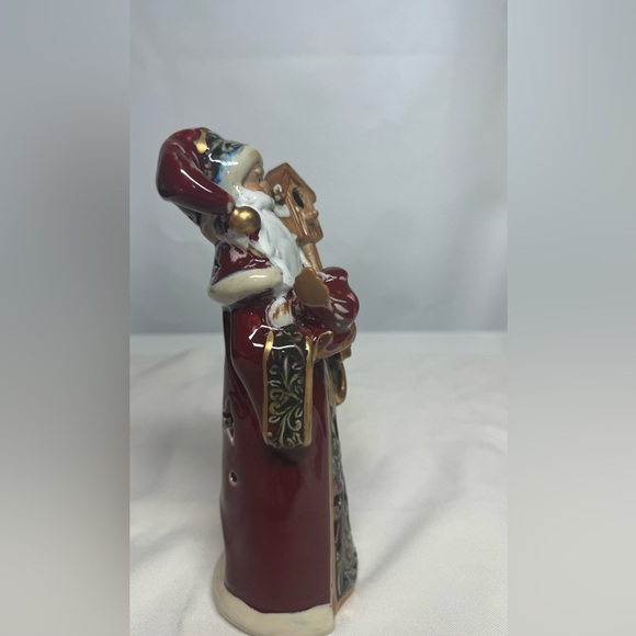 Santa Claus Father Christmas Candle tea light holder figurine 9” - Picture 3 of 6